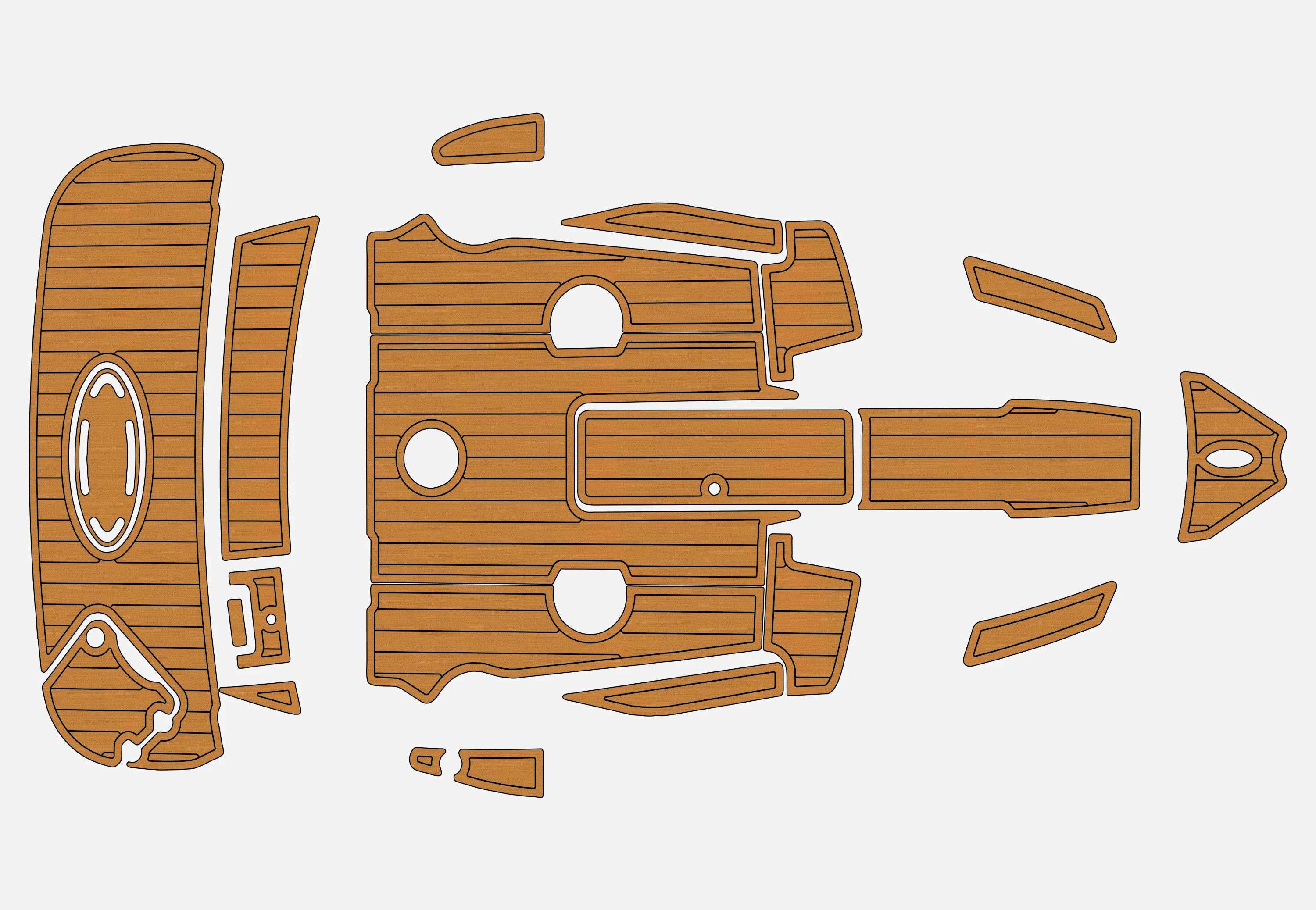 Non-Slip EVA Faux Teak Marine Mat Self-Adhesive 6mm Yacht Cockpit Pad for 2005-2007 Larson 186 Senza Boat Decking Easy Install
