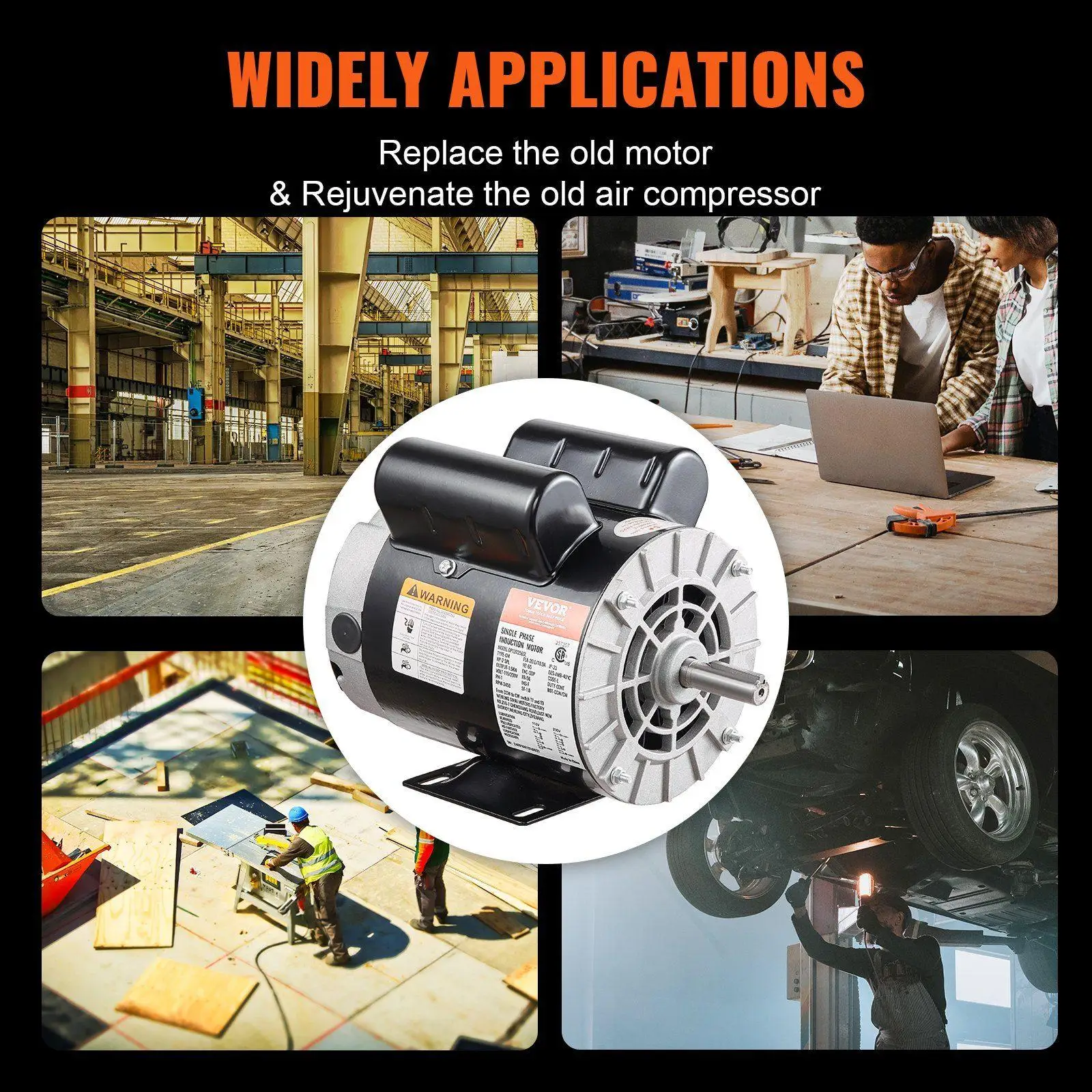 2HP 56 إطار 3450 دورة في الدقيقة 115/230 فولت CWCCW دوران محرك تيار متردد للمضخات والضواغط #6