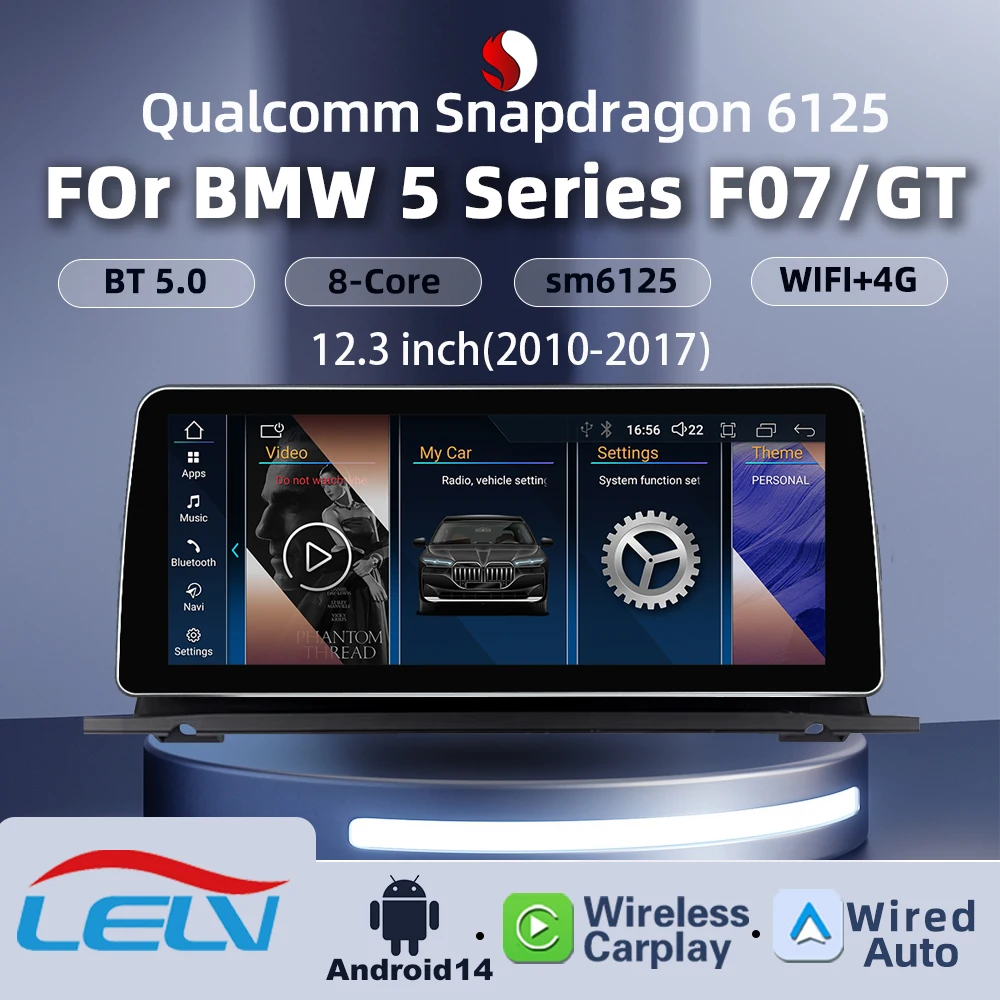 

Android 14 12.3‘’ For BMW 5 Series F07 GT Car Radio Wireless Carplay auto Stereo Multimedia Navigation Qualcomm Snapdragon 6125