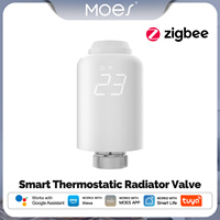 Moes Tuya ZigBee Smart Thermostat Radiator Valve TRV Wireless Remote Control Heating Temperature Controller Alexa Voice Control