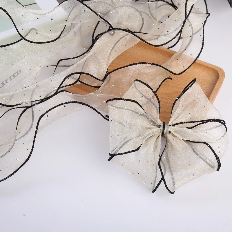 

50 метров бежевая черная кружевная бейка прозрачная большая волна кружевные плиссированные аксессуары для свадебного платья