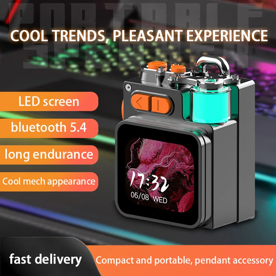 Мини-портативный Bluetooth-динамик с высокой эстетичной стоимостью и экраном дисплея, беспроводной динамик с выгорающим басом, кемпинг на открытом воздухе Мини-портативный Bluetooth-динамик с высокой эстетичной стоимостью и экраном дисплея, беспроводной динамик с выгорающим басом, кемпинг на открытом воздухе