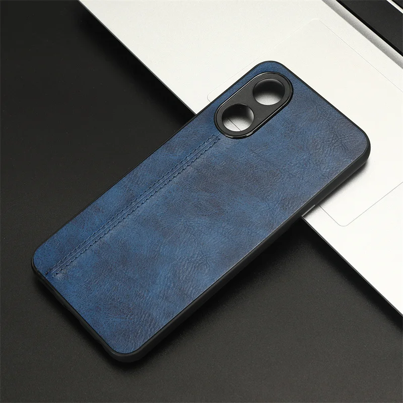 For VIVO Y02S Case Suture Calfskin Soft Edge PU Leather Hard Back Phone Cover For VIVO Y02S Y 02S Y02 S Bag Case