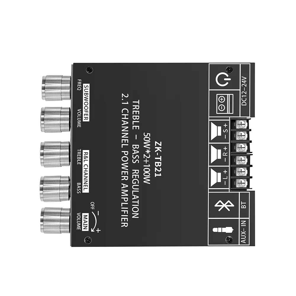 ZK-TB21 2x50 واط + 100 واط 2.1 قناة مكبر كهربائي رقمي مجلس AUX بلوتوث متوافق الصوت مضخم صوت استيريو وحدة مكبر للصوت