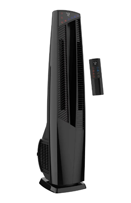 

Lasko 1500W All Season Electric Tower Fan and Space Heater with Remote, FHV801, Black, New