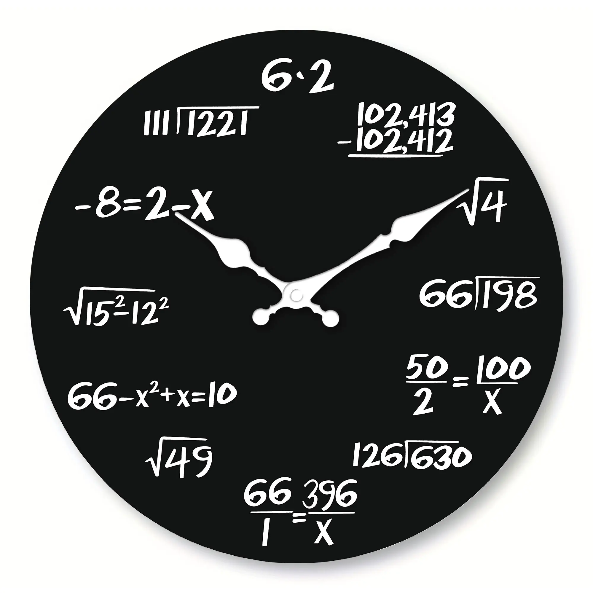 1pc runde hölzerne Wanduhr, mathematische Formel Design Lehr wanduhr, stille Uhr, geeignet für Wohnzimmer Schlafzimmer