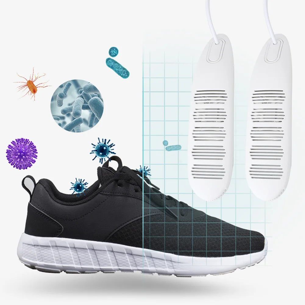 مجفف أحذية USB 5 فولت، مزيل رطوبة الأحذية المحمول، توقيت ذكي، تجفيف سريع للأحذية الرياضية، مجفف أحذية كهربائي، أبيض