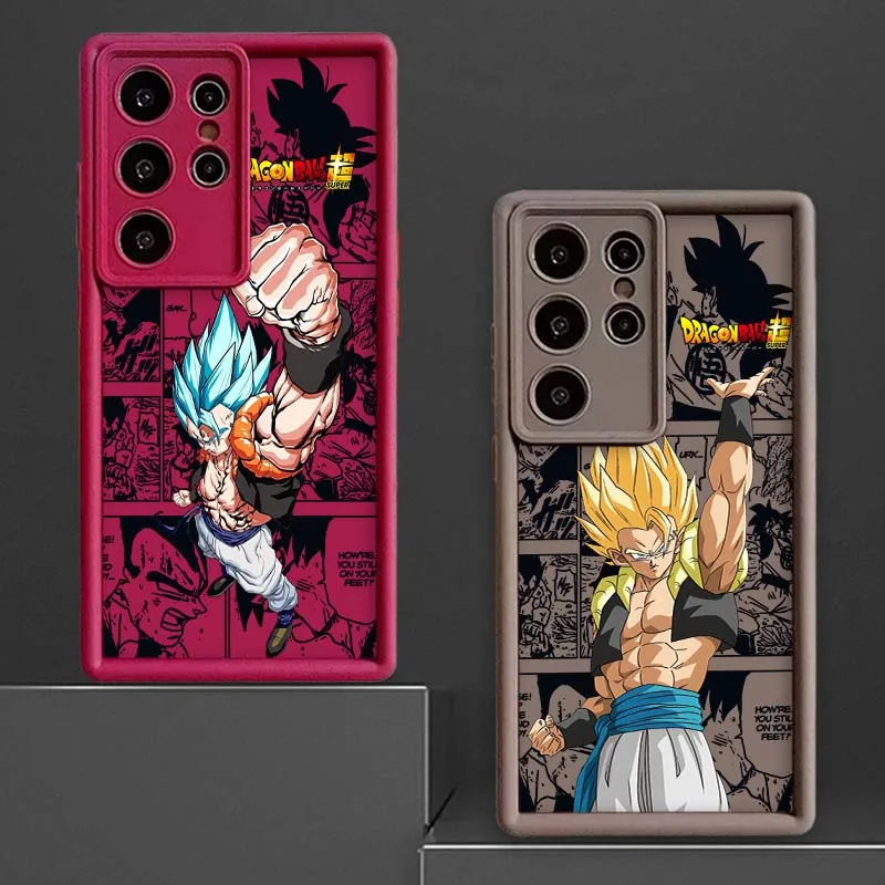 Etui na telefon Samsung Galaxy S25 S24 S23 S22 S21 S20 Ultra Plus FE 5G z motywem Dragon Ball, Son Goku Saiyan, z ochroną na obiektyw aparatu.