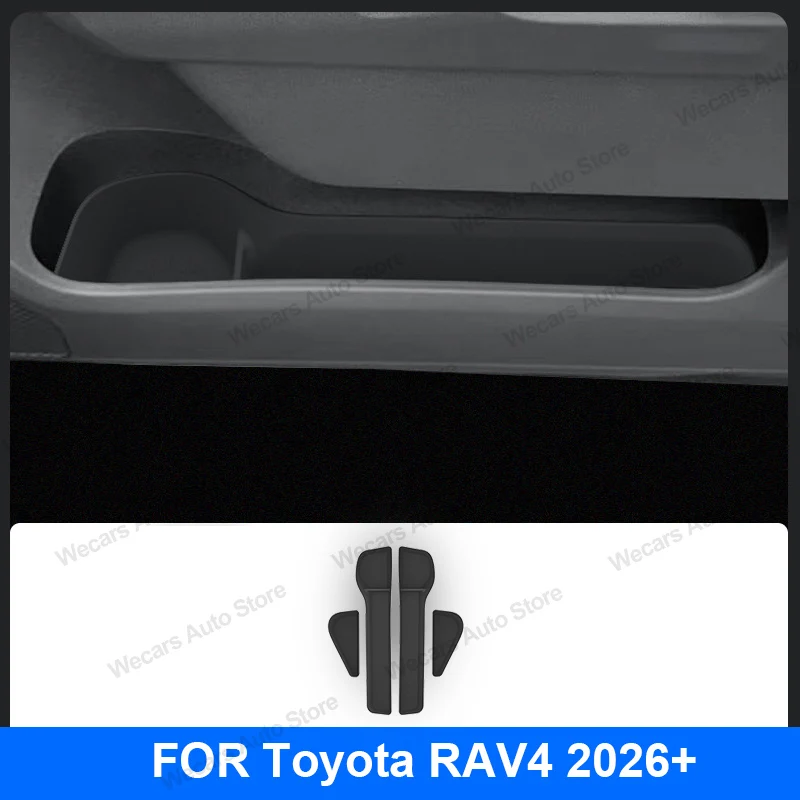 

For Toyota RAV4 NEW Woodland 2026+ Car Door Pocket Storage Box TPE Material Front Rear Door Storage Box Pad Car Accessories