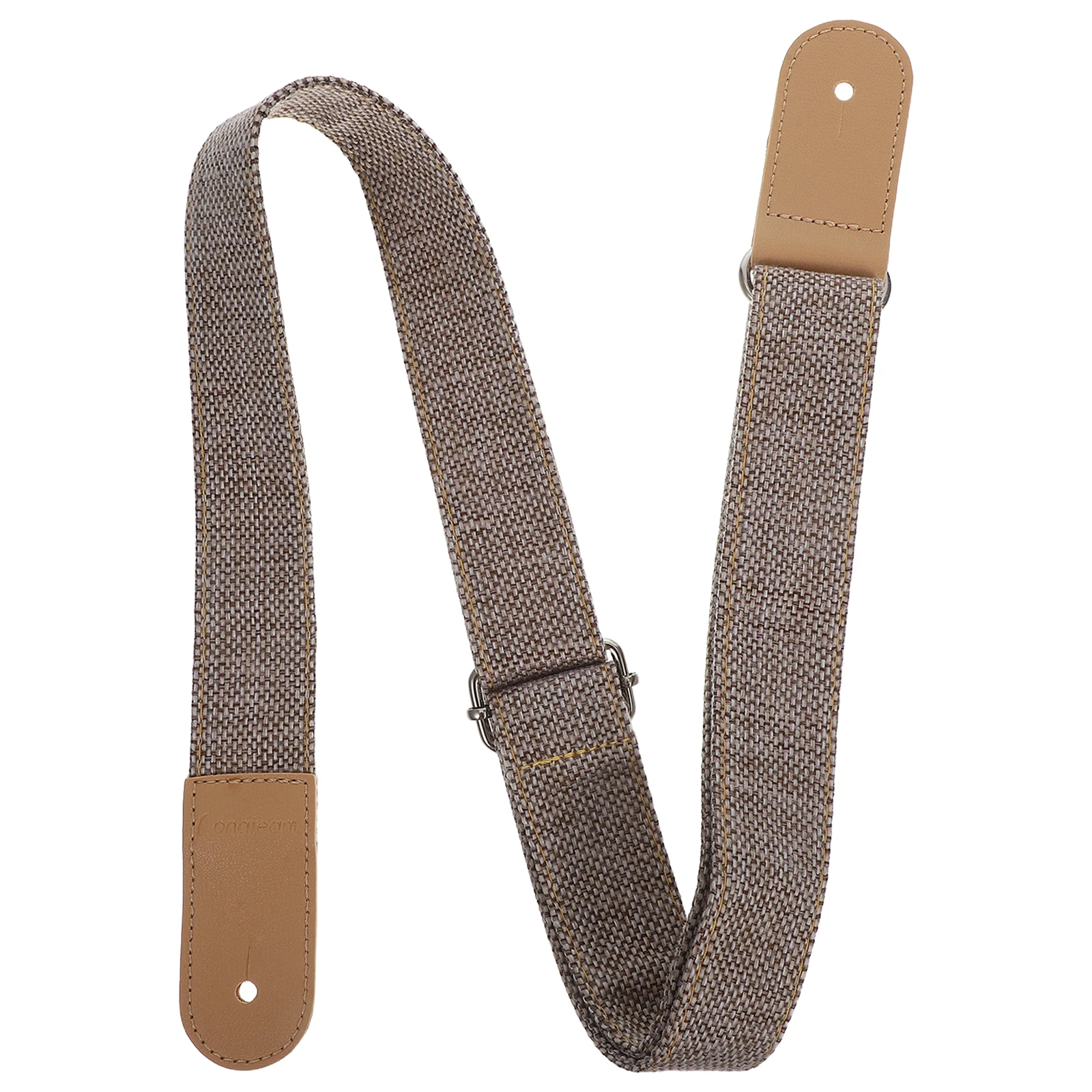 

Ukulele Strap Light Grey Cotton Linen Body Ends Metal Buckle Adjustable For Guitar Durable Sewing Perfect Size