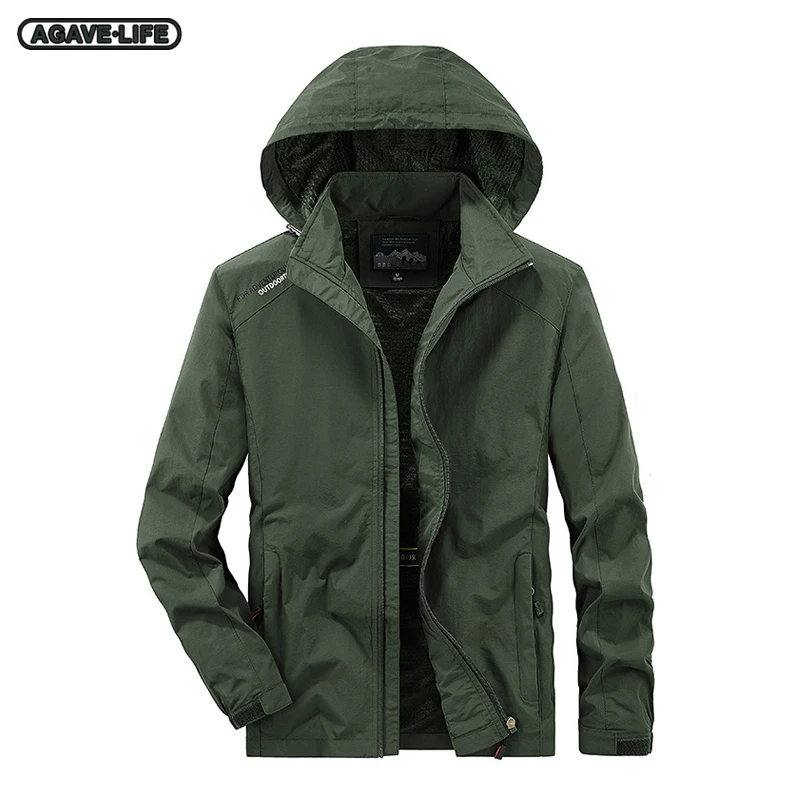 

Outdoor Military Jacket Men Spring Autumn Fashion Solid Color Jacket Men Casual Waterproof Removable Hooded Tooling Outdoor Coat