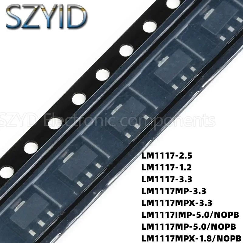 100PCS SOT223 LM1117-2.5 LM1117-1.2 LM1117-3.3 LM1117MP-3.3 LM1117MPX-3.3 LM1117IMP-5.0NOPB LM1117MP-5.0/NOPB LM1117MPX-1.8/NOPB