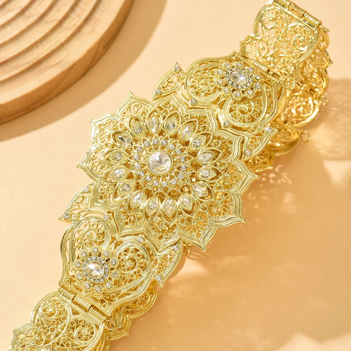 금색 은색 아랍 신부 웨딩 주얼리 크리스탈 유럽 여성 드레스 허리 체인 모로코 카프탄 벨트