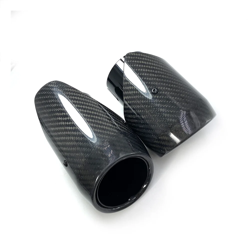 

1 PCS Top Quality Real Carbon Silver/Black Exhaust Muffler Tips Outlet 105MM For Porsche Car Styling Universal Carbon End Pipes