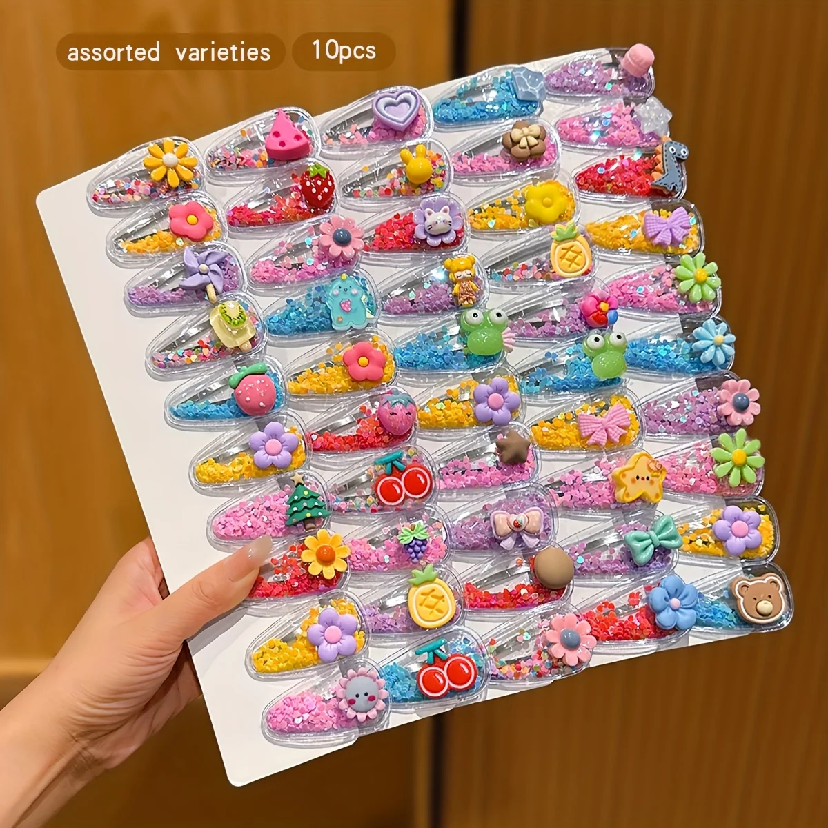 4/8 Stück bezaubernde Glitzer-Seitenclips für Kinder. Geeignet für geflochtene Frisuren und designinspirierte Haarnadel-Sets. – Detail 7
