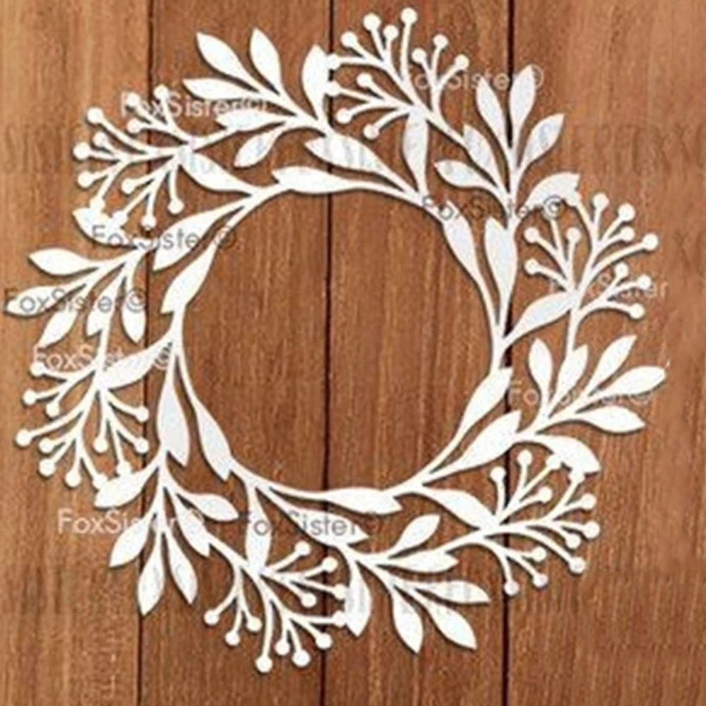 Lucky Goddess Metal Cutting Dies Leaf Wreath Diy Scrapbooking Photo Album Decorative Embossing Paper Card Crafts