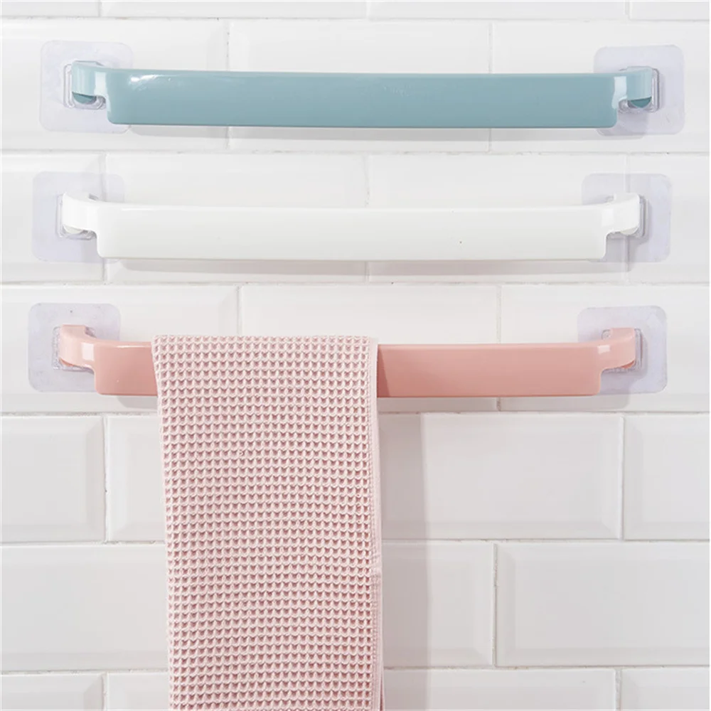 Storage Rack Thickening Design Environmental Protection Material Single Pole Self-adhesive Towel Bar No Odor Towel Rack Durable