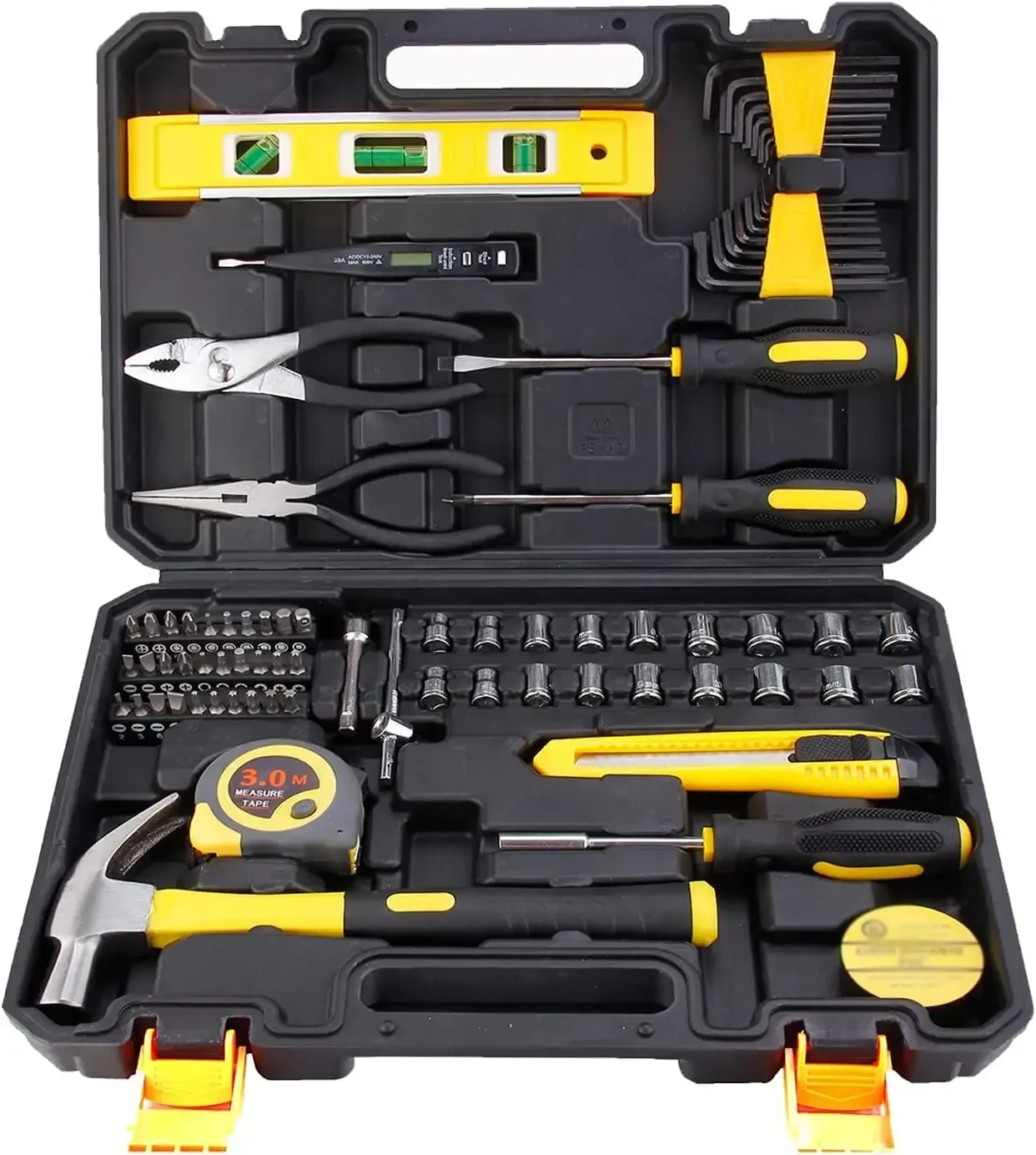 

78Piece Tool Set General Household Hand Tool Kit with Plastic Toolbox