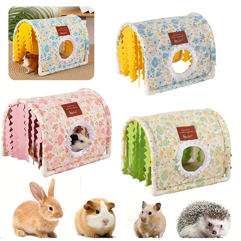 

1PC Dutch Pig Three-way Tent with Bottomless Channel/hedgehog/flower Branch/mouse/Dutch Pig/dwarf Rabbit/universal Tunnel Nest