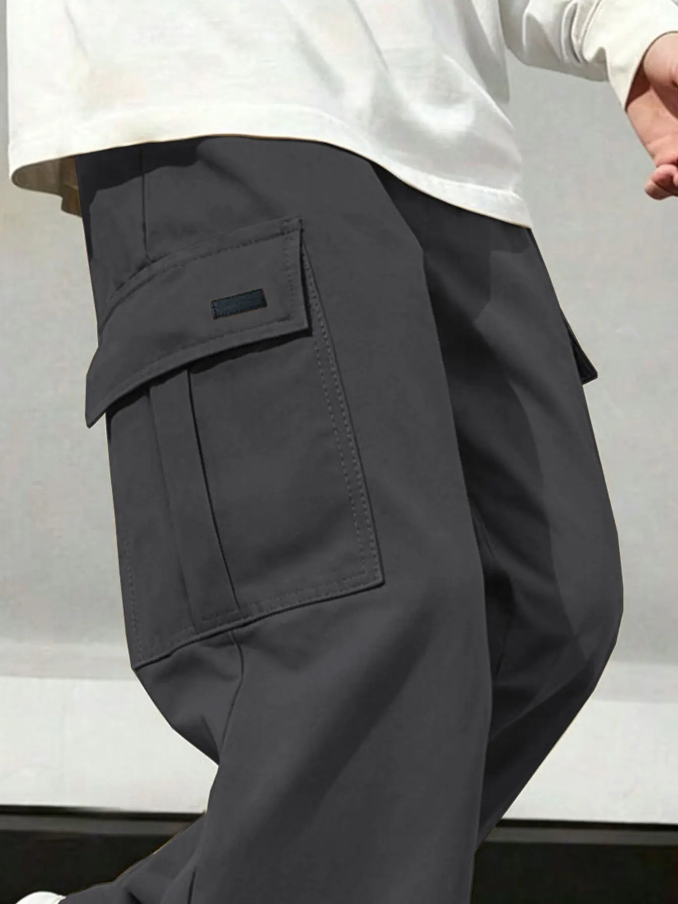 Herren Casual Gerade Geschnittene Arbeitshosen Modisch Bequem Gewebter Stoff Frühling Herbst Tägliche Kleidung – Detail 23