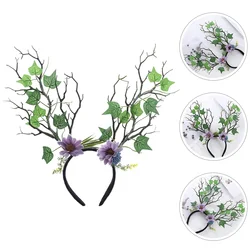 Large Artificial Flowers Tree Branch Headband Decorative Hairband For Festival Wedding Photography Cosplay Accessories Headwear