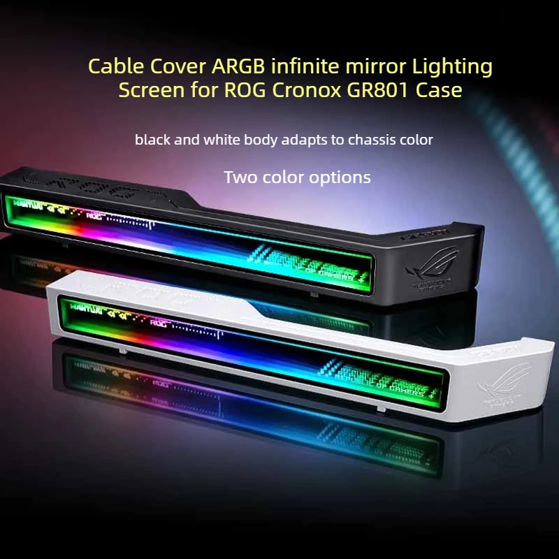 MOD GPU Cable Cover Glowveil ARGB Infinite Mirror Lighting Panel Screen For ASUS ROG GR801 Chassis Refit Decorative Accessories