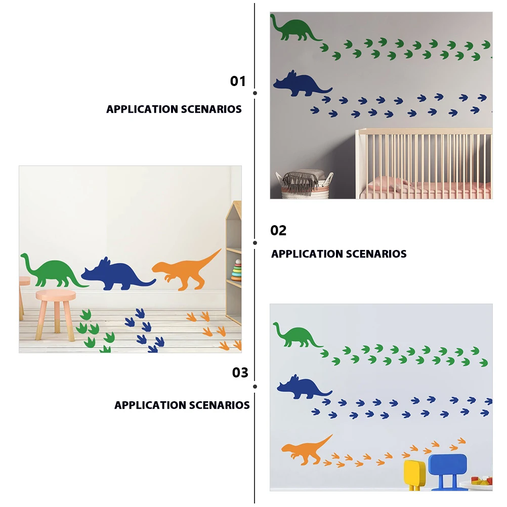

Dinosaur Footprints Wall Decals Removable Stickers Home Decoration Room Bedroom Art Smooth Surface No Residue