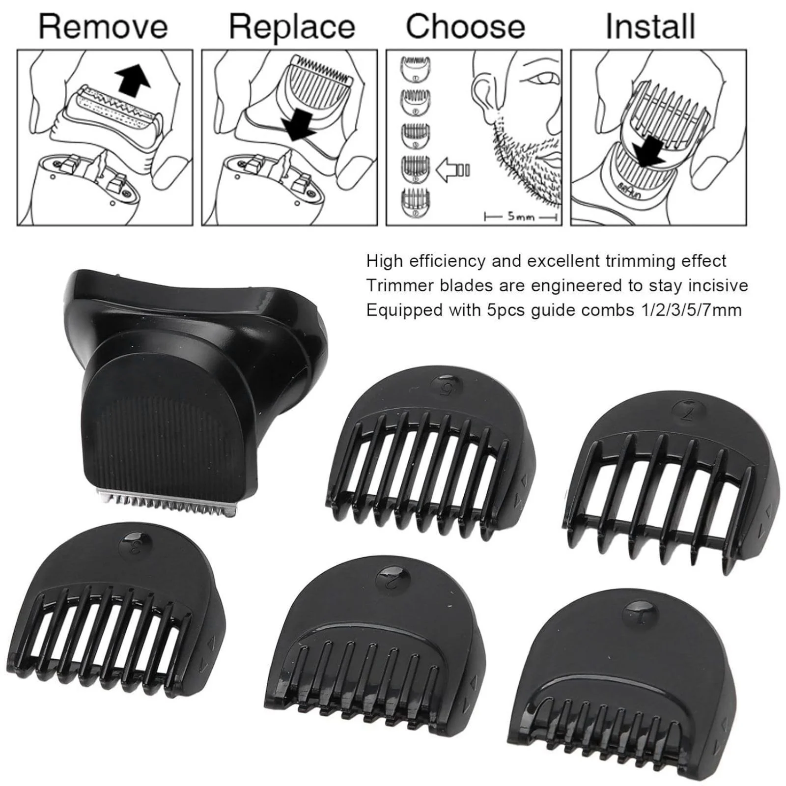 1 Set Shaver Part Cutter Accessories BT3 Trimmer Head Comb Kit For Braun Series 3 300S 301S 310S 320S 330S 340S 360S Replacement