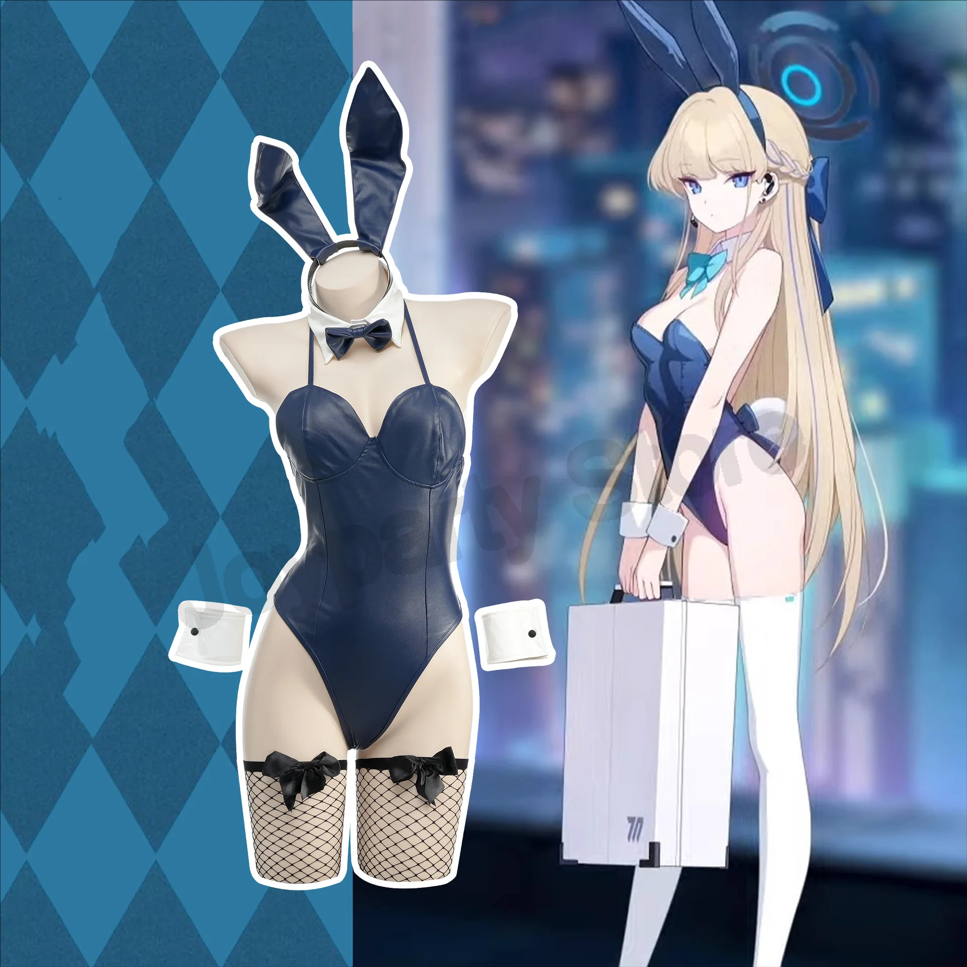 Blue Archive Zero Four Asuma Toki Cosplay Kostüm Anime The Animation Girl Bunny Bodysuit Toki Cosplay Kostüm Lederuniform