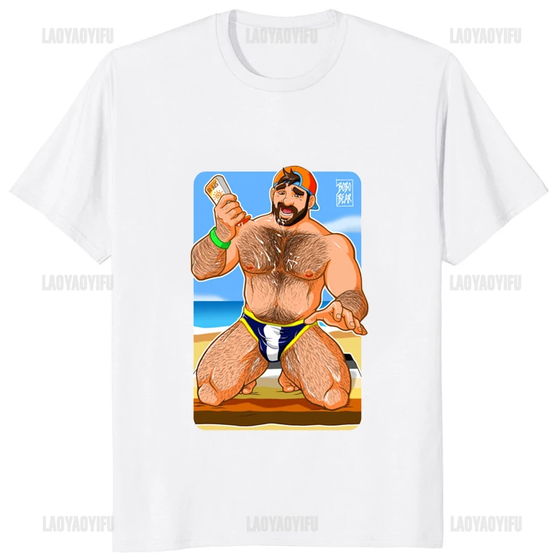 تي شيرت كلاسيكي قطني للرجال ، تي شيرت فكاهي مثلى بطبعة بوبير Lgbt ، يحب أدام ، رسومات ، أزياء كاجوال ، تنفس مريح