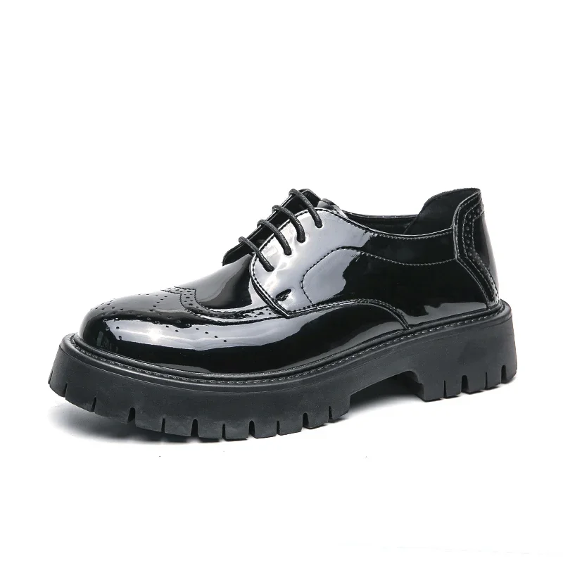 

Новые модные мужские деловые кожаные туфли на толстой подошве, увеличивающие рост, на шнуровке, повседневные кроссовки, большие размеры