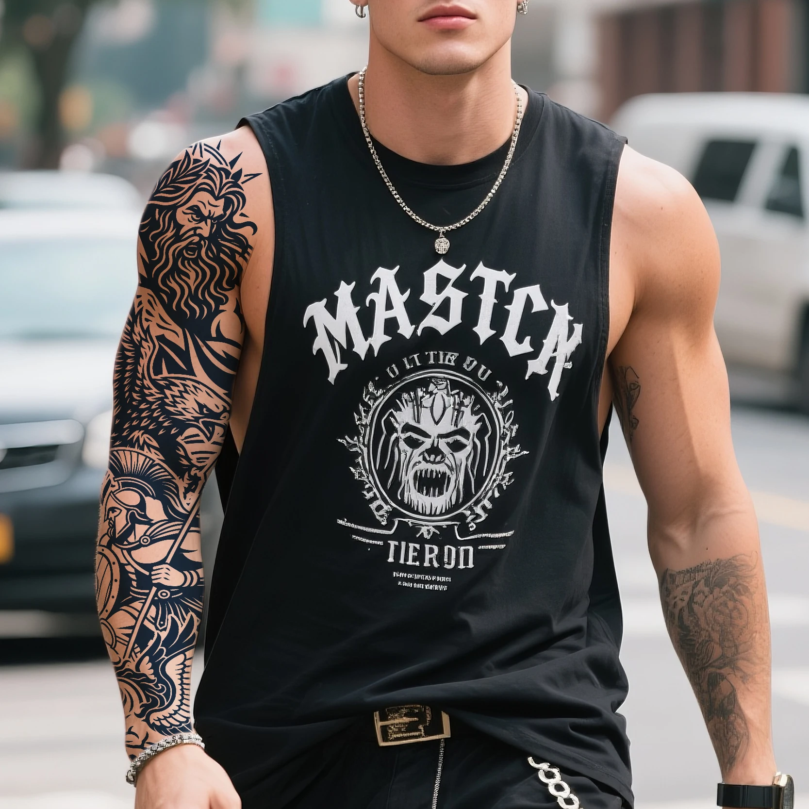 2 Week Herbal Juice Tattoo Water Transfer Full Arm Semi Permanent Non Reflective Body Art Sticker Gym view 2