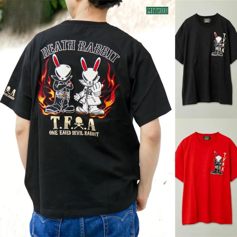 

Vason Armed Front TFOA Collaboration Embroidered Devil Retro Motorcycle Knight Pure Cotton ort Sve T-irt Tee