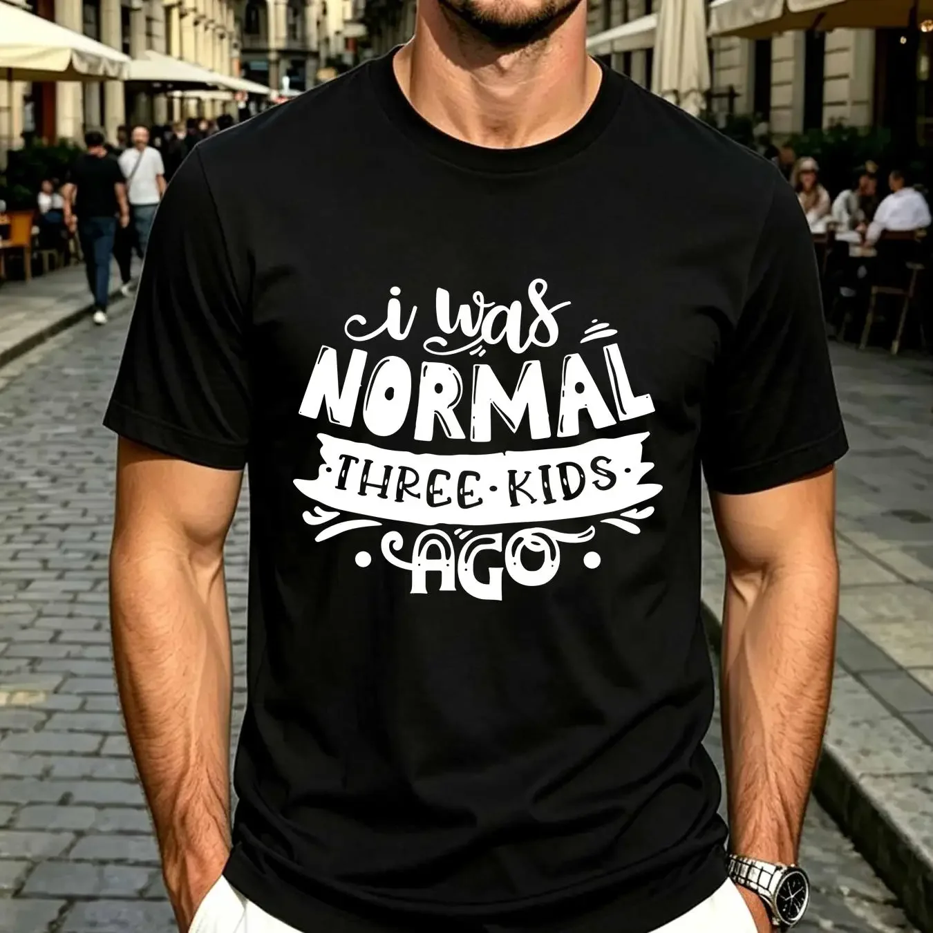 washed T Shirt I Was Normal 3 Kids Ago Funny Parenting Mom Dad Humor  vintage Washed Breathable graphic Soft designer clothes