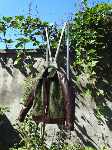 Tailor Brando Turkey Original Cashmere & Italian Oil Waxed Cowhide Leather Men's Vintage Grizzly Genuine Leather Jacket