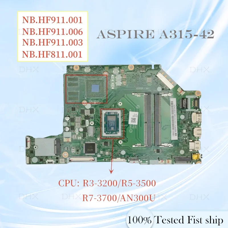 LA-H801P For Acer Aspire A315-42 A515-43 A315-42G A515-43G Laptop Motherboard With R3 R5 R7 CPU Mainboard 100% Tested Fast Ship