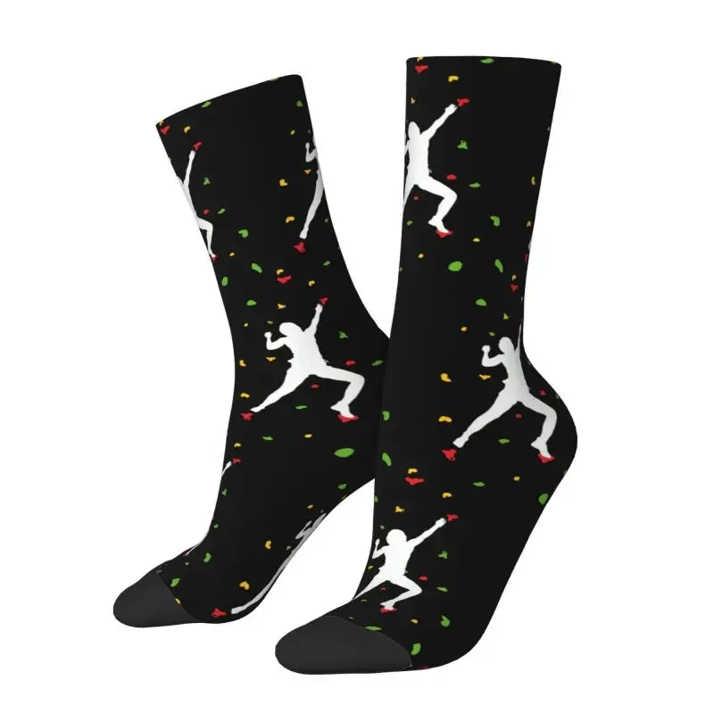 Rock Climbing Wall Bouldering Dress Socks Men's Women's Warm Funny Novelty Climber Crew Socks