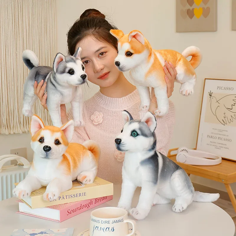 

Realistic Cat Dog Series Plush Toys Stuffed Multiple Poses Lifelike Kitten Husky Doll Pretty Room Decor Funny Birthday Gift