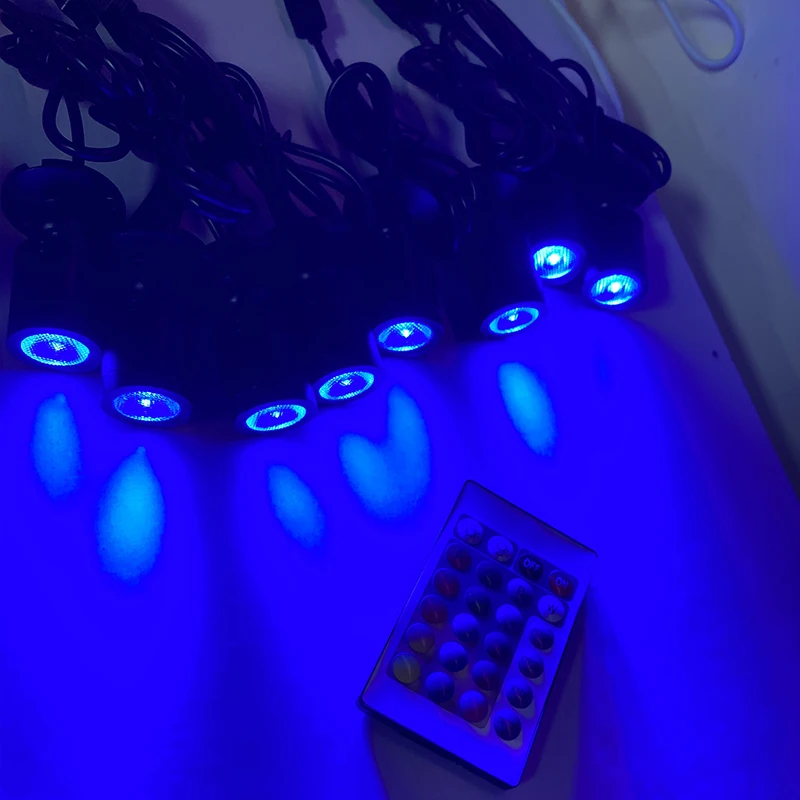 RGB-LED-Strahler, USB, 5 V, dimmbar, Farbe, Mini-Deckenstrahler, 1 W, 3 W, Schaufenstermuster, Schaufensterlicht, Raumdekoration, 1 bis 4 Fernbedienungsset – Detail 20