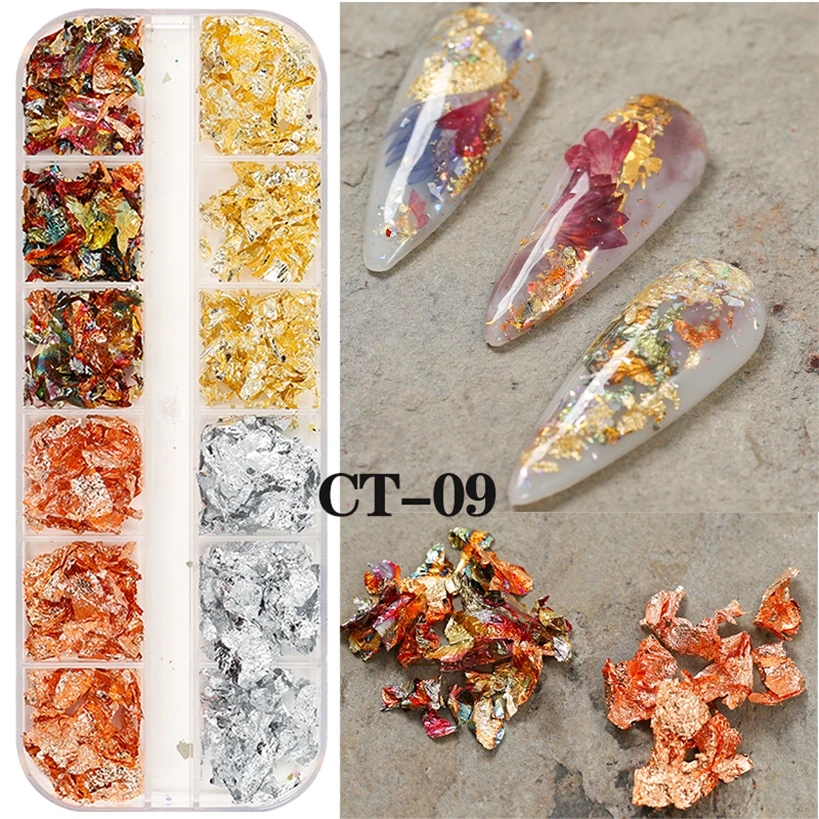 12 Grid Acrylic Nail Art Decorations Sequins Set Euphoria Glitter For Nails Accesorios Decals Manicure Supplies Paillette Ongle