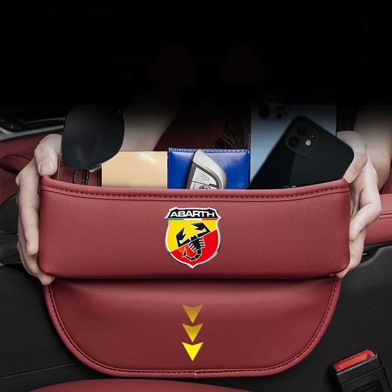 Car Front Seat Slit Catcher Side Seat Gap Filler Organizer Storage Box for Abarth 500e Tipo 500 500x Panda Auto Accessories