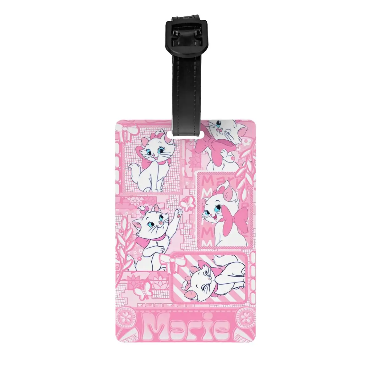 Rosa Marie Katze niedlichen Cartoon Aristocats Gepäck anhänger Reise zubehör halter Gepäck Boarding Tags ID Adresse Namensschilder Geschenke