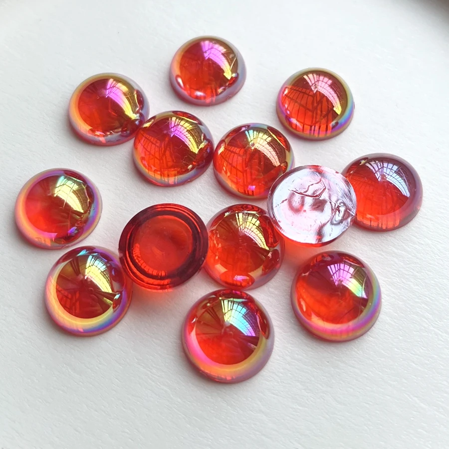 25pcs16mm semi-circular AB color crystal rhinestone DIY jewelry making resin flat back decoration wedding decoration scrapbook