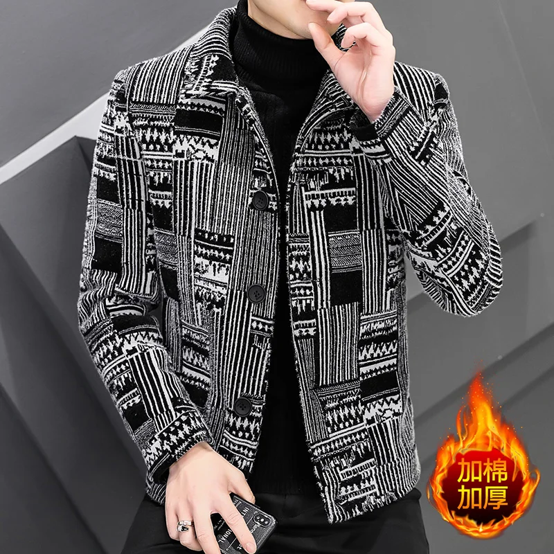 

2023 Brand clothing Men High Quality Leisure plaid Woolen cloth coat/Male slim fit winter keep warm Woolen cloth Coats clothing