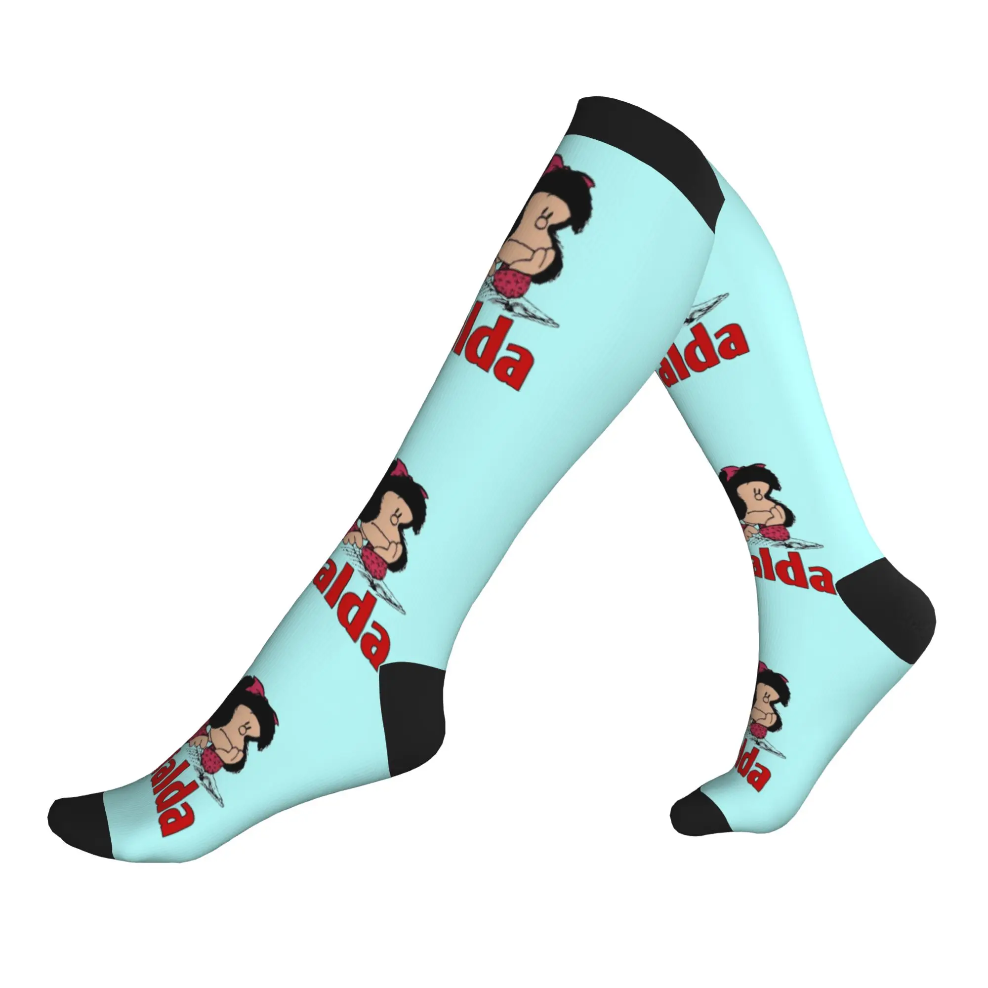 Mafalda Manga Dress Socks Men's Women's Warm Funny Novelty Argentina Cartoon Sports Compression Socks
