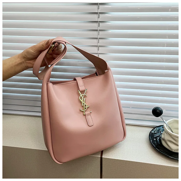 حقيبة دلو ذات سعة كبيرة وبسيطة، محفظة نسائية عصرية تحت الإبط، حقيبة كروس جلدية متعددة الاستخدامات للتنقل اليومي