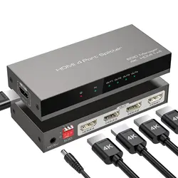 4k hdmi Splitter 1 in 4 Out with EDID Management for Exhibition Classroom Presentation Gaming 4 Way hdmi Splitter' 4 Port