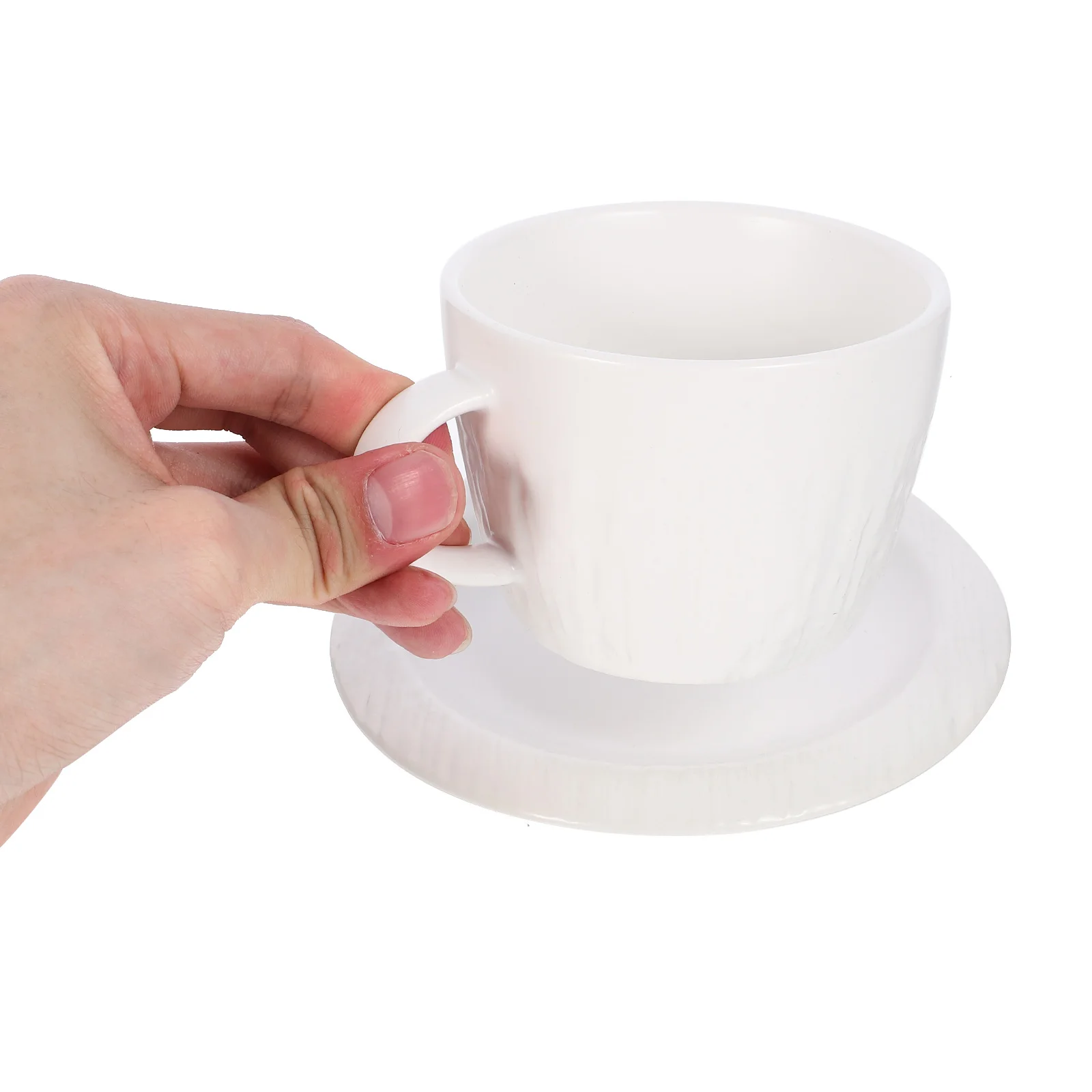 

1Set Ceramic Coffee Mug Saucer Set European Style Heat-Resistant Milk Tea Water Drinking Mug for Home Office Cafe Restaurant