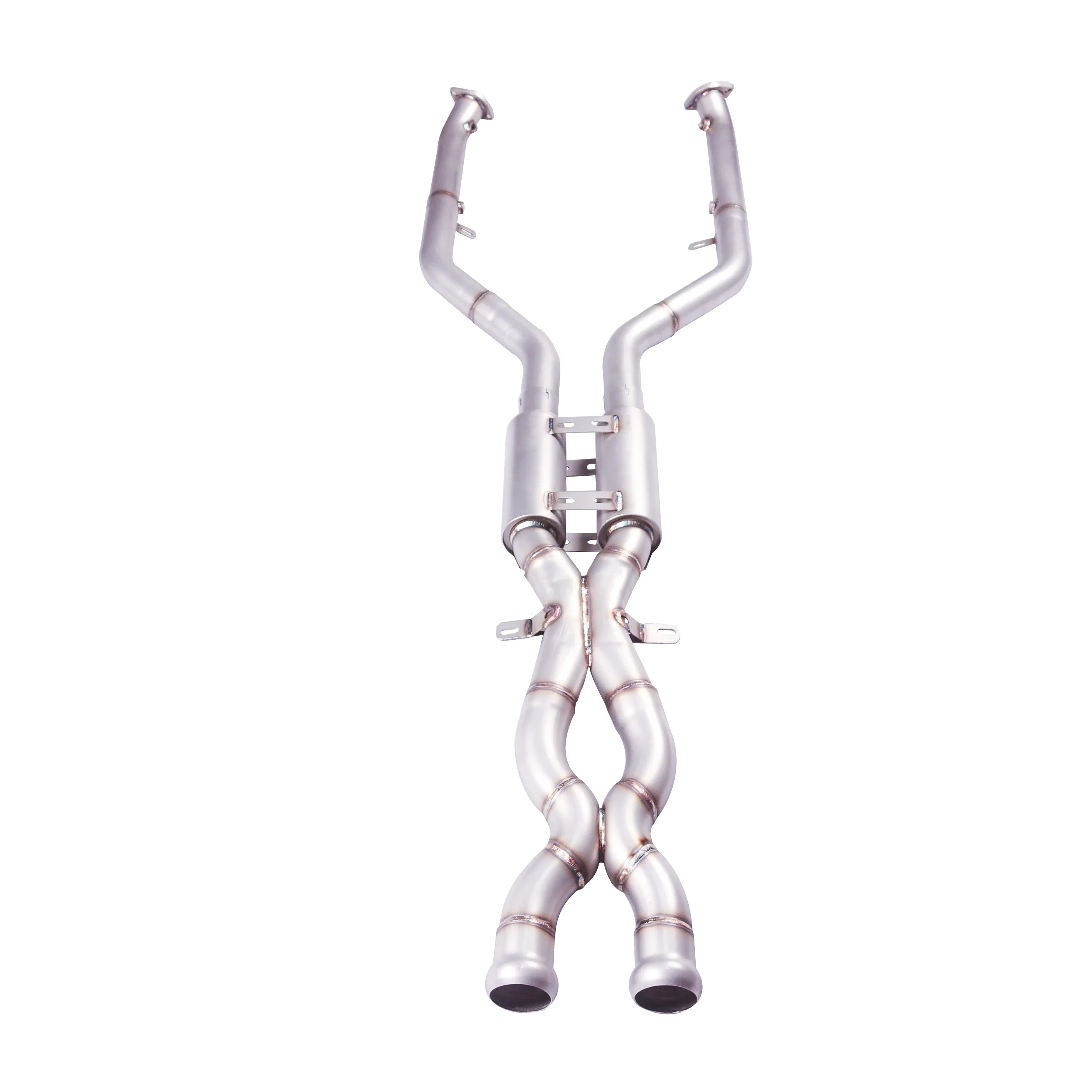 

Suitable for BMW M3 M4 E90 E92 E93 304 stainless steel exhaust pipes,Performance Equal length Mid pipes, with Dual Resonator