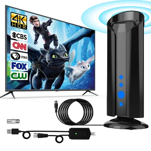 Imagen 2 del producto Antena de TV interior para Smart TV de largo alcance y todas las televisores inteligentes HD Digital con amplificador de señal para canales locales compatibles con 4K
